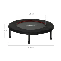 SPORTNOW Trampolim Fitness Ø102 cm Trampolim Fitness Dobrável com Estrutura de Aço Antiderrapante Ø102x22 cm Vermelho(m-3)