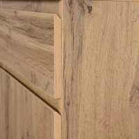 Farmhouse Oak Buffet Cabinet with 3 Drawers and Adjustable Shelves, 135L x 40W x 81H cm, Oak(m-10)