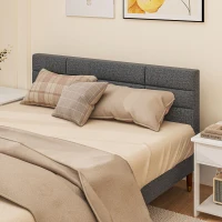 HOMCOM Upholstered King Bed Frame 154W x 206D x 87Hcm with Slats - Grey(m-8)