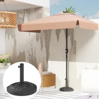 Outsunny Base para Chapéu de Sol Semicircular Suporte para Chapéu de Sol de 12 kg para Jardim Terraço 49x32x34 cm  Preto(m-7)