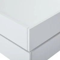 Square Rotating Coffee Table with 2 Drawers, 2-Tier Swivel Tabletop and Storage, 60L x 60W x 38H cm, White(m-9)