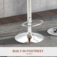 HOMCOM 2 Piece Barstools Adjustable Height Dining Counter Chair 360° Swivel with/ Footrest for Home Pub, Black(m-6)