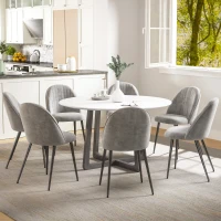 HOMCOM Conjunto de 8 Cadeiras de Sala de Jantar Modernas Cadeiras Estofadas em Veludo com Encosto Alto 50x52x83 cm Cinza(m-5)