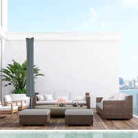 Outsunny Parasol Cover, Cantilever Umbrella Cover, Banana Umbrella Cover with Zipper for Outdoor Garden, Patio, Grey(m-11)