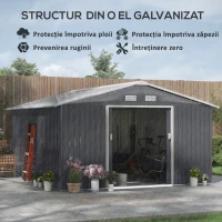 Outsunny Magazie Unelte Otel Galvanizat 3,4×3,82×2 m – Impermeabila & Anti‑rugina(m-4)