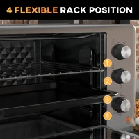 HOMCOM 30L 60-230℃ Mini Electric Oven, with Accessories - Silver Tone(m-5)