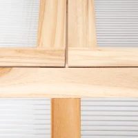 Outsunny Raised Garden Bed with Greenhouse Top, Garden Wooden Cold Frame Greenhouse Flower Planter Protection with 2 Independent Roofs, 122x 61 x 82cm, Natural(m-13)