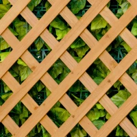 Outsunny 53L Garden Wooden Planter Box with Trellis Free Standing Flower Raised Bed with Lattice for Climbing Plants, 76cm x 36cm x 170cm, Brown(m-10)