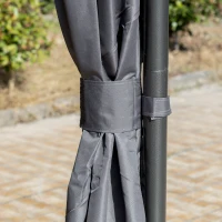 Outsunny 3 x 3(m) Hardtop Gazebo Canopy with Polycarbonate Roof, Permanent Pavilion Garden Gazebo with Curtains for Patio, Deck, Grey(m-10)