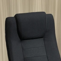 Vinsetto Office Chair Computer Chair with Rocking Function, Headrest, Ergonomic Desk Chair Swivel, Height-Adjustable Linen Touch Black 62 x 76 x 110-119 cm(m-10)