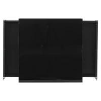 Modern LED Coffee Table with 2 Sliding Drawers and Smart App Control, Square Design, 70L x 70W x 41H cm, Black(m-14)