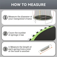 SPORTNOW Trampoline Replacement Mat with Spring Pull Tool, 54 V-Hooks, for 10ft Trampoline using 14cm Springs, Green(m-7)