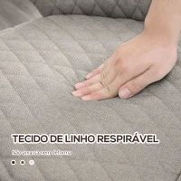 HOMCOM Conjunto de 2 Cadeiras de Sala de Jantar Estofada em Tecido com Encosto Alto e Pés de Aço 55x55x81cm Bege(m-4)