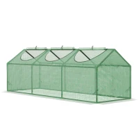 Outsunny Mini Greenhouse, Small Plant Grow House for Outdoor with Durable PE Cover, Observation Windows, 180 x 60 x 60 cm, Green(m-14)
