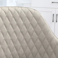 HOMCOM Conjunto de 2 Cadeiras de Sala de Jantar Estofada em Tecido com Encosto Alto e Pés de Aço 55x55x81cm Bege(m-7)