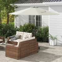 Outsunny Telo per Ombrellone da Ø295 cm in Poliestere Crema Resistente all'Acqua con Presa d'Aria Superiore(m-7)