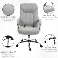 Vinsetto Ergonomic Office Chair, High Backrest, Breathable Cover, Adjustable Height, Gray(m-7)