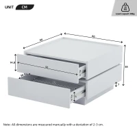 Square Rotating Coffee Table with 2 Drawers, 2-Tier Swivel Tabletop and Storage, 60L x 60W x 38H cm, White(m-3)