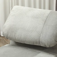 HOMCOM 2-in-1 Sleeper Chair Guest Bed, Adjustable Headrest Corduroy Look Gray 82 cm x 89 cm x 83 cm(m-8)