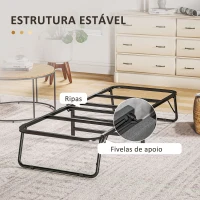 HOMCOM Cama Dobrável 70x180 cm com Colchão de Espuma Cama Dobrável com Encosto Ajustável em 5 Posições e Rodas Cinza(m-9)