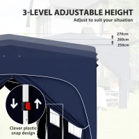 Outsunny 3 x 6 m Pop-up Pavilion with Side Panels, UPF50+ Adjustable Garden Tent with Carrying Bag and Sandbags(m-4)