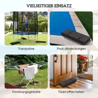 Outsunny 2-delige Set Zandzakken voor Parasol Navulbare tot 25 kg, 600D Oxford Zwart(m-6)