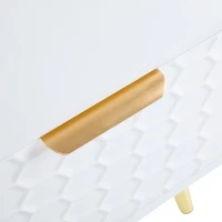 TV Stand with Storage Cabinets and Open Shelves for 80-Inch TV, Embossed Pattern Entertainment Centre, 180L x 40W x 41H cm, White(m-9)