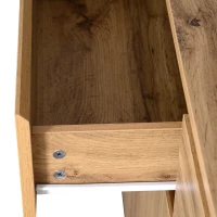 Farmhouse Oak Buffet Cabinet with 3 Drawers and Adjustable Shelves, 135L x 40W x 81H cm, Oak(m-11)