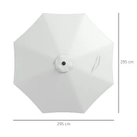 Outsunny Telo per Ombrellone da Ø295 cm in Poliestere Bianco Resistente all'Acqua con Presa d'Aria Superiore(m-3)