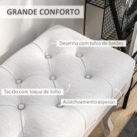 HOMCOM Banco Pé de Cama com Pés de Madeira e Assento Acolchoado para Dormitório Entrada Corredor 110x37x49 cm Creme(m-4)