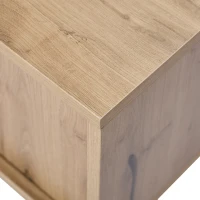 Minimalist Wooden TV Stand with 2 Cabinets and Open Shelves, Entertainment Centre for TVs Up to 70", 190L x 40W x 48.5H cm, Black+Oak(m-9)