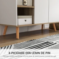 HOMCOM Bufet de Depozitare Modern cu Sertar, Usi, Alb(m-10)