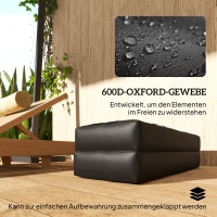 Outsunny 2-delige Set Zandzakken voor Parasol Navulbare tot 25 kg, 600D Oxford Zwart(m-5)