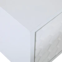 TV Stand with Storage Cabinets and Open Shelves for 80-Inch TV, Embossed Pattern Entertainment Centre, 180L x 40W x 41H cm, White(m-8)