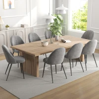 HOMCOM Conjunto de 8 Cadeiras de Sala de Jantar Modernas Cadeiras Estofadas em Veludo com Encosto Alto 50x52x83 cm Cinza(m-2)