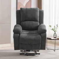 Power Massage Lift Recliner Chair with Heat and Vibration for Elderly, Heavy Duty Reclining Mechanism with Pockets, Cup Holders, Grey(m-1)