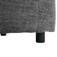 L-Shaped Sectional Sofa with Removable Storage Ottoman and 2 Pillows, Fabric Upholstery, 204L x 68W x 69H cm, Grey(m-14)