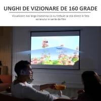 Homcom Ecran Proiector 120” – Motorizat, Alb, Ideal Home Cinema(m-5)