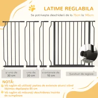 Poarta de Siguranta PawHut pentru Caini Extensibila 75-145cm din Otel si ABS(m-5)