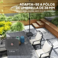Outsunny Base para Chapéu de Sol Suporte para Chapéu de Sol Preenchível com Água 20L ou Areia 24kg 43x33x25 cm Preto(m-5)