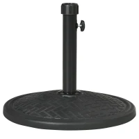 Outsunny Base per Ombrellone di 14kg per Pali da Ø32-38 mm, Metallo e Cemento, Ø46 cm, Nero(m-10)