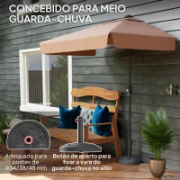 Outsunny Base para Chapéu de Sol Semicircular Suporte para Chapéu de Sol de 12 kg para Jardim Terraço 49x32x34 cm  Preto(m-4)