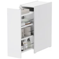 HOMCOM Smalle Badkamerkast, Vloerkast met Diepe Lade, Vrijstaande Badkamerschank, Spaanplaat, Wit(m-1)