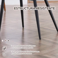 HOMCOM Pack de 2 Sillas de Comedor Tapizadas con Respaldo Ahuecado y Patas de Acero para Salón 55x55x81 cm Crema(m-5)