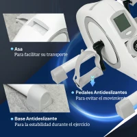 SPORTNOW Mini Bicicleta Estática con Resistencia Magnética Pantalla LCD y Pedales Antideslizantes para Ejercitar Brazos y Piernas(m-8)