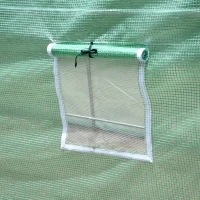 Outsunny 4 x 2 x 2 m Polytunnel Greenhouse with Roll-up Door and 6 Mesh Windows, Walk-in Garden Tunnel Warm House Tent with UV-resistant PE Cover and Galvanised Steel Frame, Green(m-10)