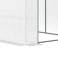 Outsunny Outdoor Walk-In Greenhouse, Plant Nursery with Zippered Doors, PE Cover and 3-Tier Shelves, White, 300 x 150 x 213 cm(m-10)