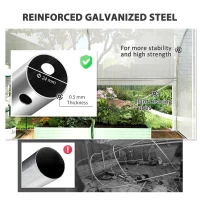Outsunny 3 x 2 x 2 m Polytunnel Greenhouse with Roll-Up Side Walls, UV-Resistant Plastic Cover, and Steel Frame, White(m-6)