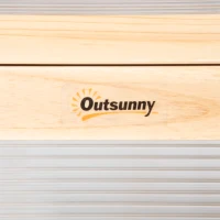 Outsunny Raised Garden Bed with Greenhouse Top, Garden Wooden Cold Frame Greenhouse Flower Planter Protection with 2 Independent Roofs, 122x 61 x 82cm, Natural(m-12)