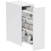 HOMCOM Smalle Badkamerkast, Vloerkast met Diepe Lade, Vrijstaande Badkamerschank, Spaanplaat, Wit(m-10)